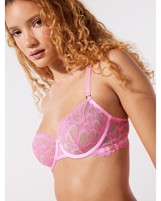 Savage X Pink Savage Not Sorry Unlined Lace Balconette Bra