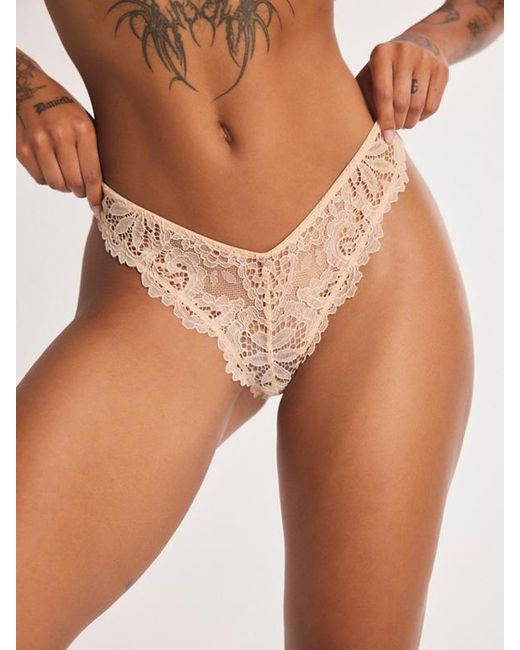 Savage X Natural Romantic Corded Lace Brazilian Panty