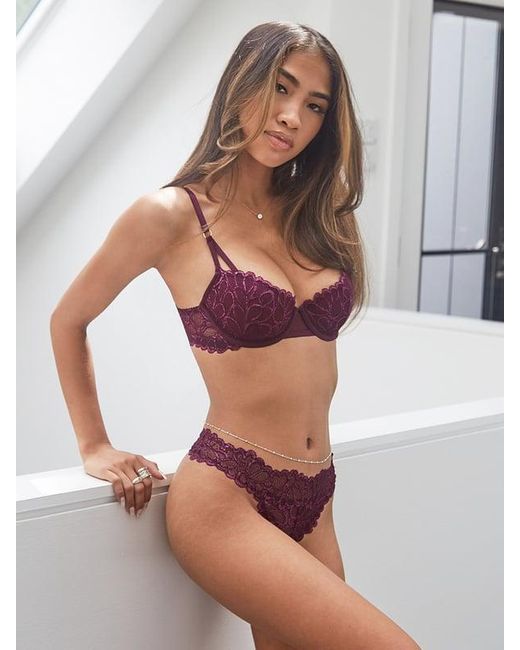 Savage X Purple Savage Not Sorry Lightly Lined Lace Balconette Bra