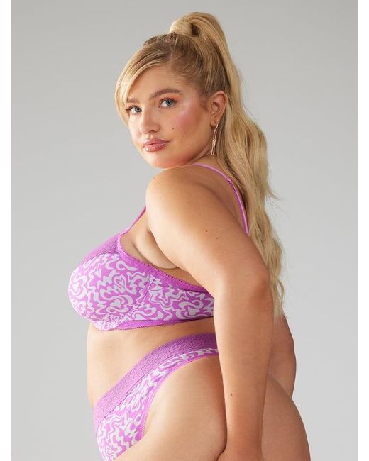 Savage X Purple Cotton Essentials Unlined Bra