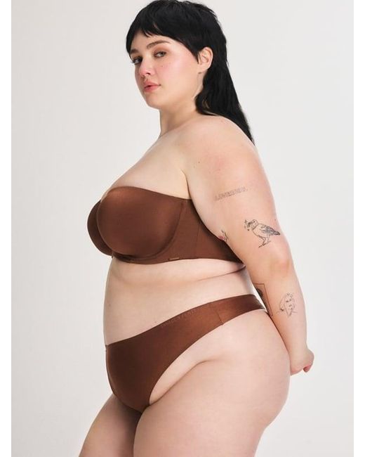 Savage X Brown New Microfiber Strapless Bra