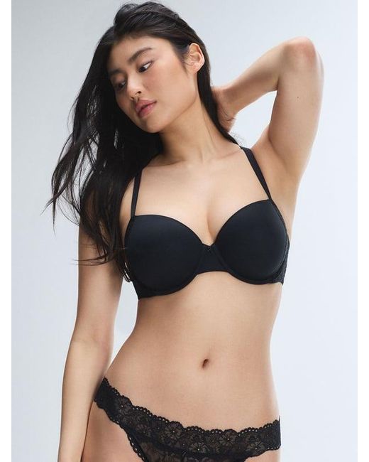 Savage X Black Soft N' Savage Lace Convertible Demi Bra
