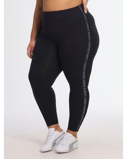 Savage X Black Supple Flex High-waist Side Logo Band Legging