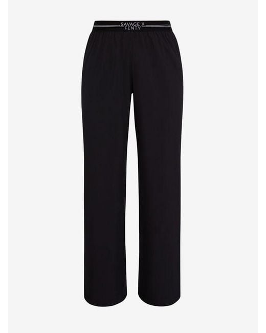 Savage X Blue Stretch Woven Logo Band Wide Leg Pant