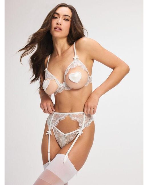 Savage X Natural Bedroom Belle Lurex Lace Cupless Bralette