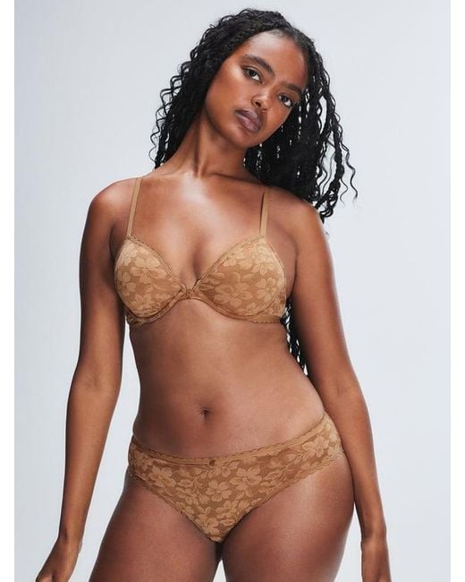 Savage X Brown Lavish Lace Unlined Plunge Bra