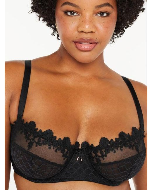 Savage X Black Baroque Bondage Unlined Balconette Bra