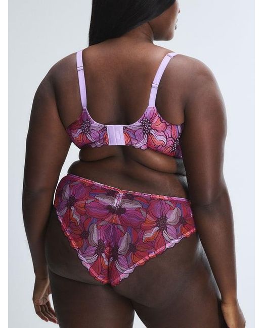 Savage X Pink Mosaic Floral Lace Unlined Demi Bra