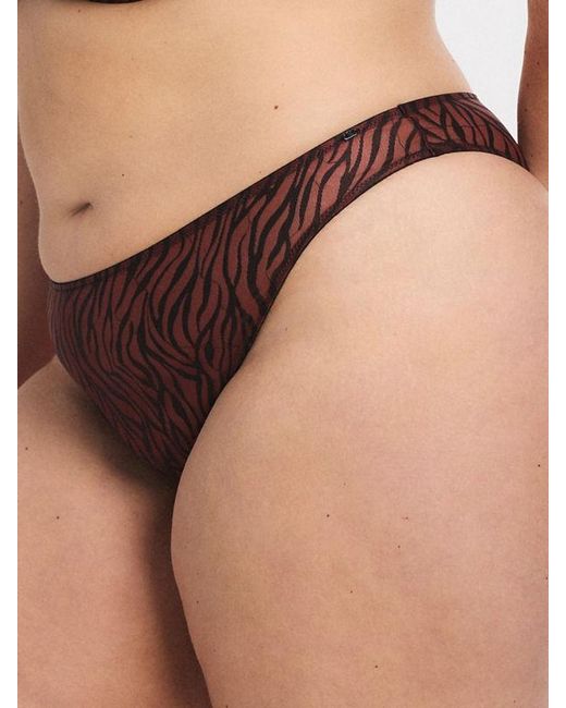 Savage X Brown Untamed Lavish Lace High-leg Bikini Knickers