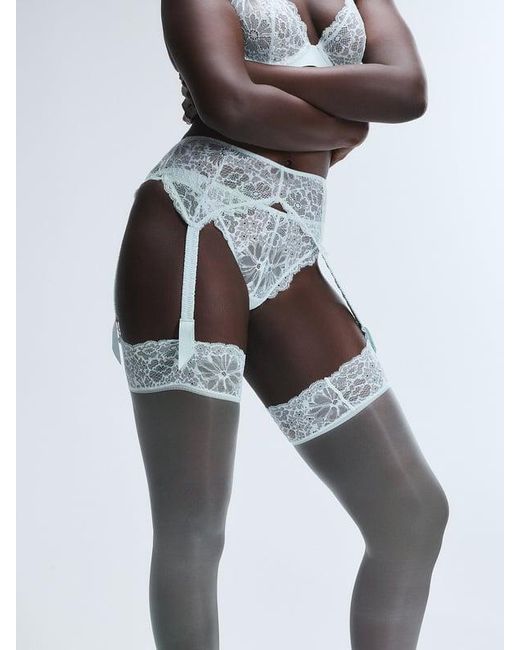 Savage X White Bold Lace Garter Belt