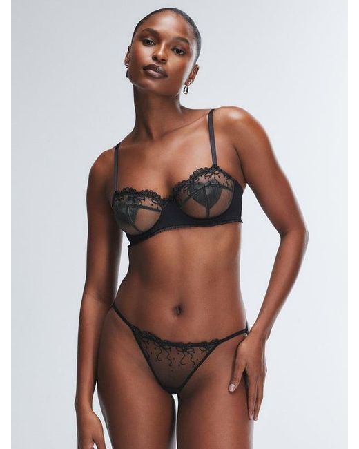 Savage X Black Loveline Satin Balconette Bra