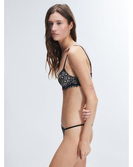 Savage X Black Foulard Lace Unlined Demi Bra