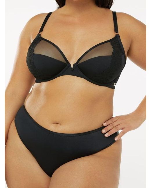 Savage X Black Savage Not Sorry Half-cup Plunge Bra With Lace