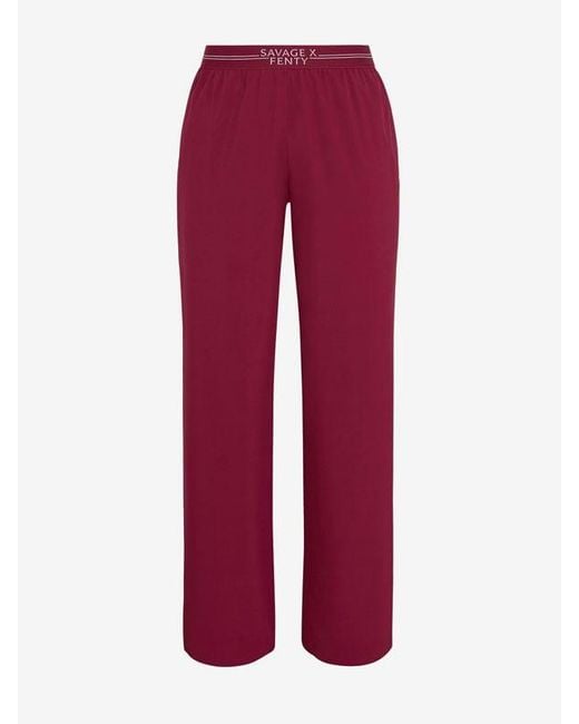 Savage X Red Stretch Woven Logo Band Wide Leg Pant