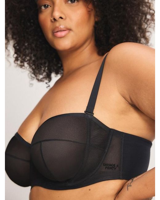 Savage X Black Sheer X Unlined Strapless Bra