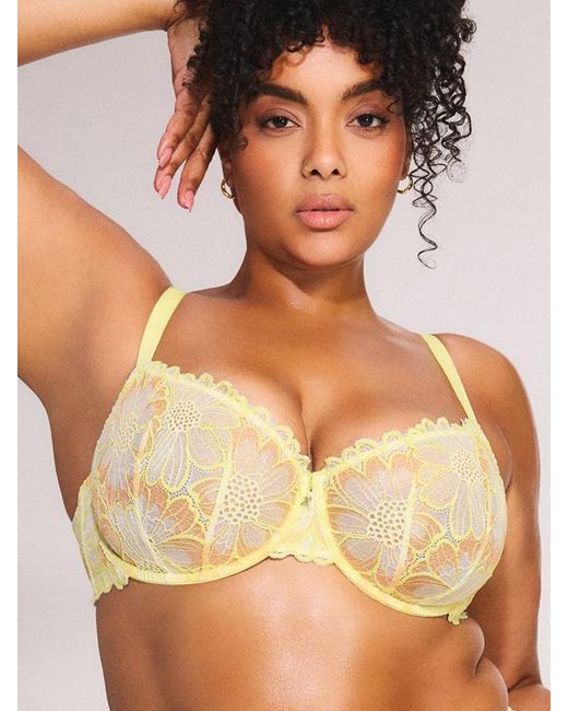 Savage X Green Daisy Riot Lace Unlined Balconette Bra