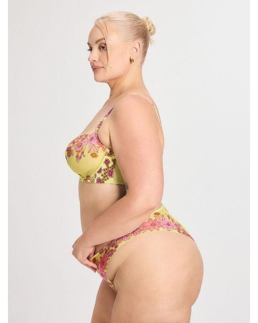 Savage X Yellow Mod Poppy Lace Brazilian Panty