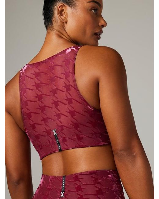Savage X Red Risque Taker Houndstooth Medium-impact Sports Bra