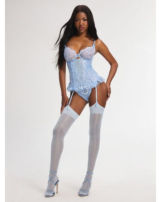 Savage X Blue Bedroom Belle Lurex Lace Corset