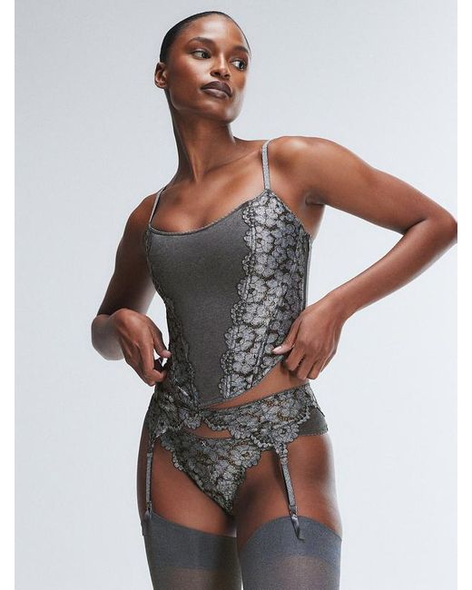 Savage X Gray Playdate Lace Corset