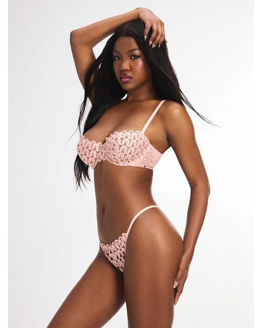 Savage X Brown Moonkissed Embroidered Low-cut Balconette Bra