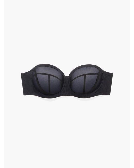 Savage X Gray Mesh Strapless Bra