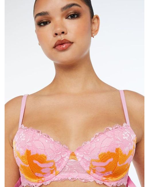 Savage X White Lace'd Up Padded Low Balconette Bra