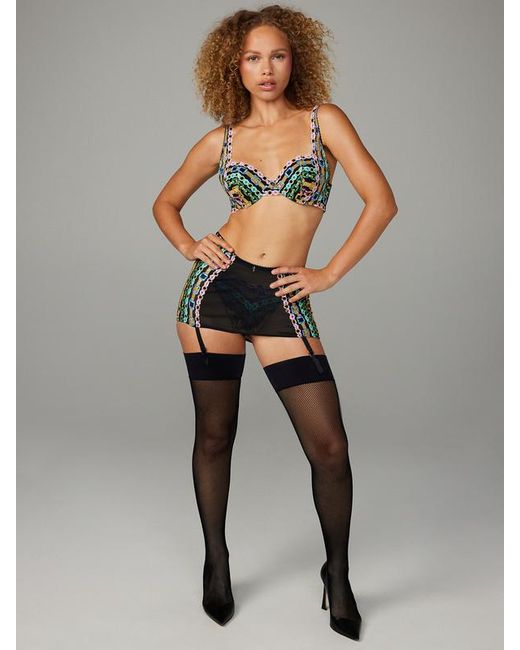 Savage X Green Chained In Lace Suspender Skirt