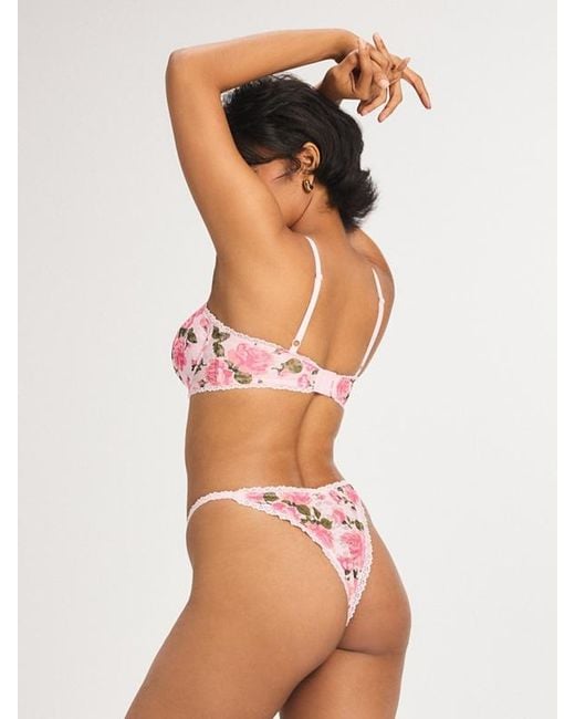 Savage X Pink Sinful Rose Printed Lace Balconette Bra