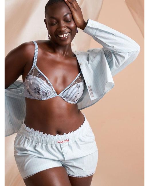 Savage X Blue Bossy Posse Padded Plunge Bra