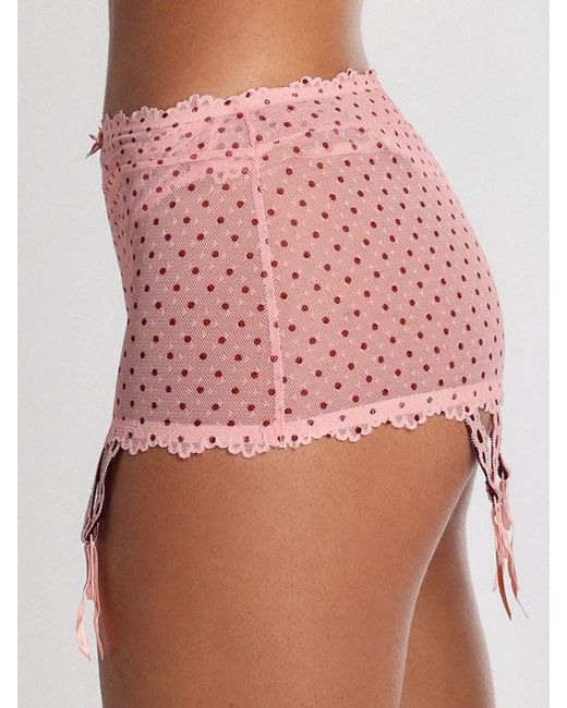 Savage X Pink Tied Intentions Suspender Skirt