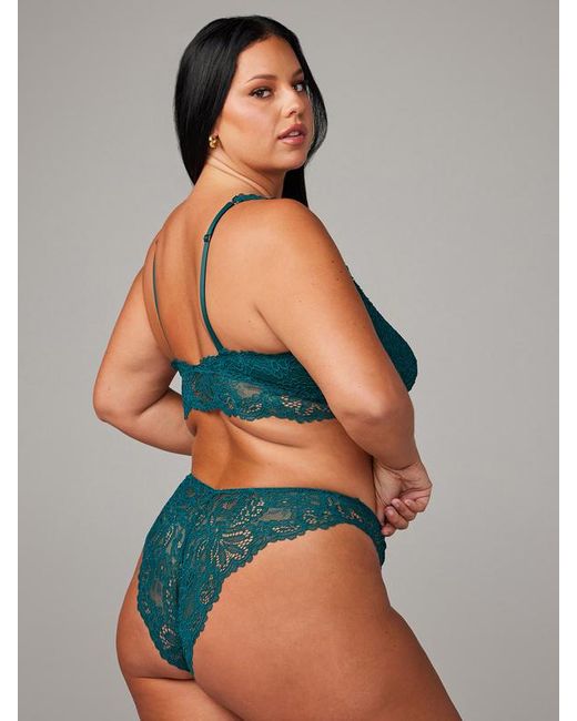 Savage X Romantic Corded Lace Front-closure Bralette in Blue