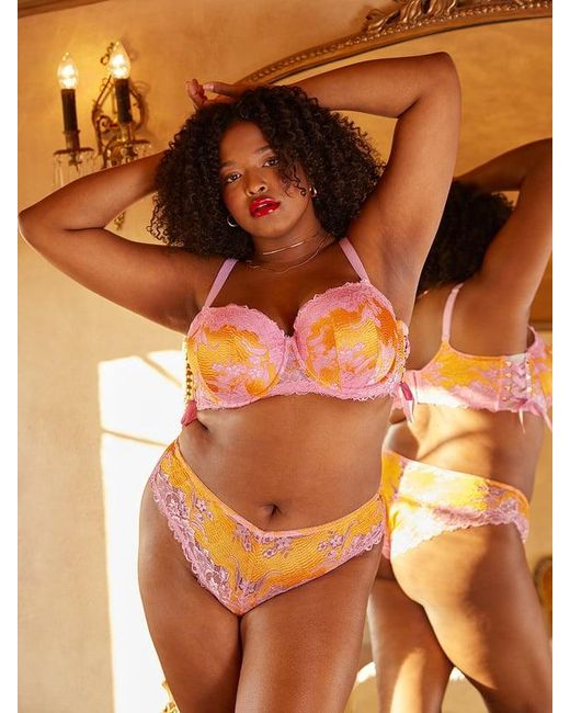 Savage X Orange Lace'd Up Cheeky