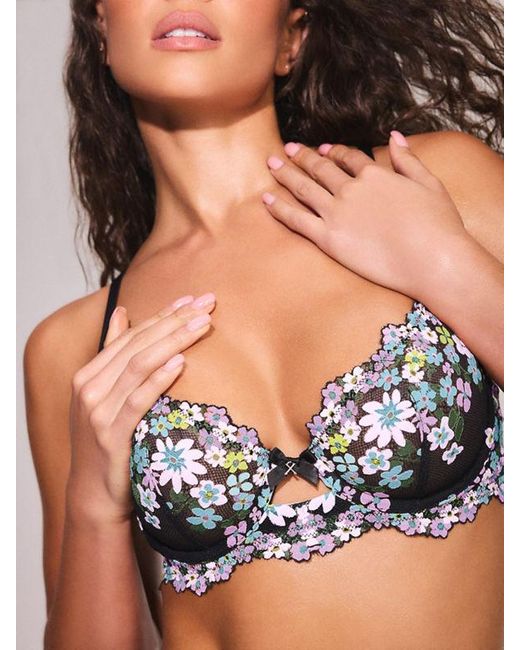 Savage X Blue Wonderfleur Lace Unlined Demi Bra