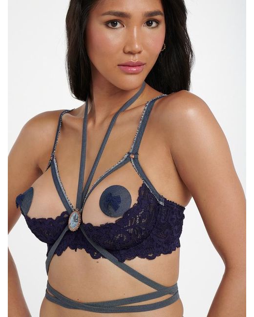 Savage X Blue Framed In Denim Body Harness (xs-xl)