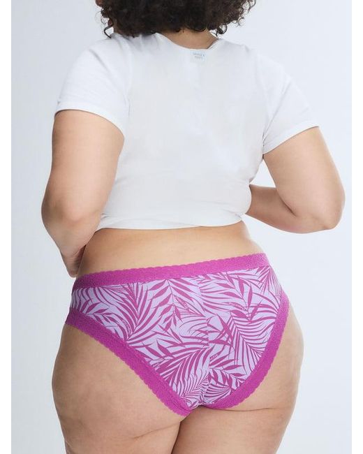 Savage X White Cotton Essentials Lace-trim Cheeky Knickers