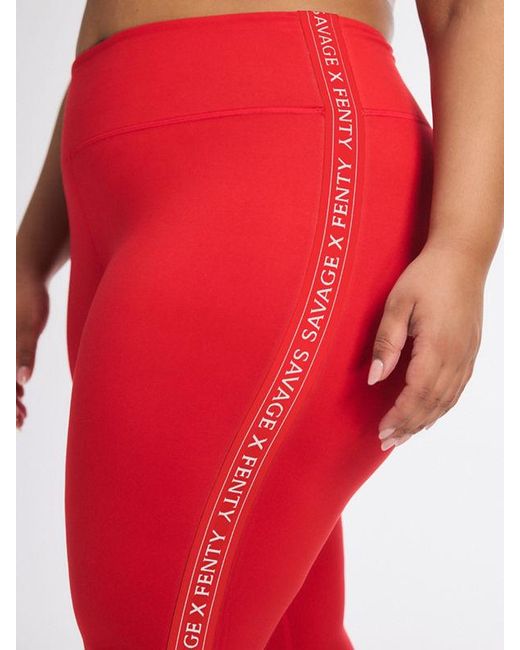 Savage X Red Supple Flex High-waist Side Logo Band Legging