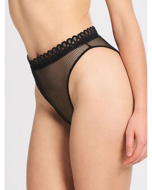Savage X Black Net Worth High-waist Cheeky Knickers