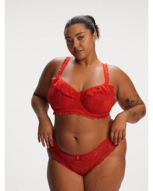 Savage X Red Roselace Unlined Balconette Bra