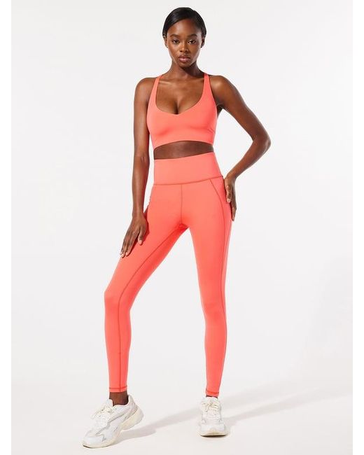 Savage X Red Sky-hi Logo Patch Super High-waist Pocket Legging