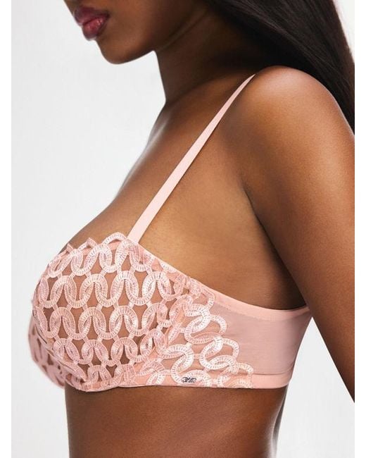 Savage X Brown Moonkissed Embroidered Low-cut Balconette Bra
