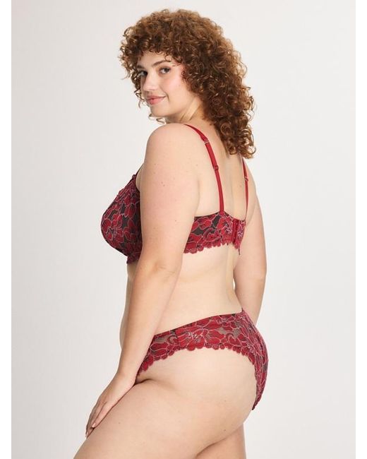 Savage X Pink Floral Corded Lace Brazilian Knickers