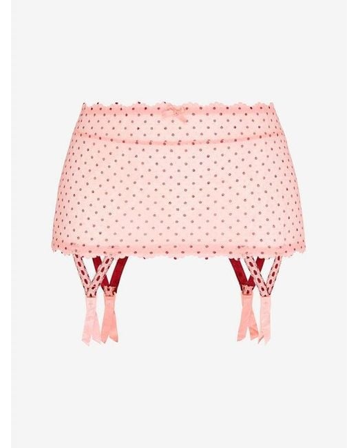 Savage X Pink Tied Intentions Suspender Skirt