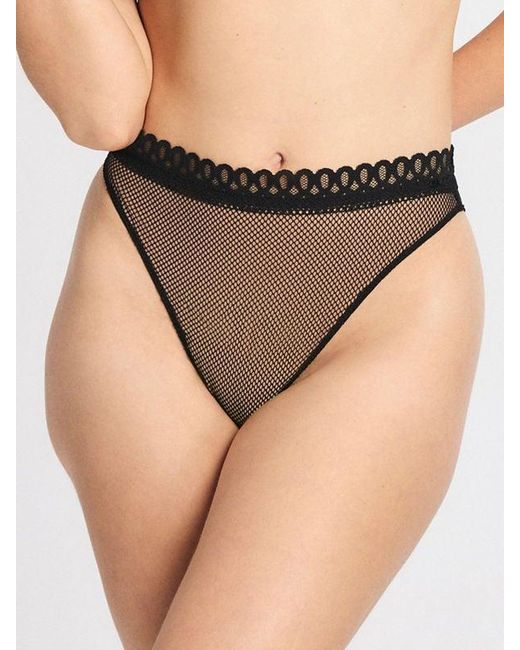 Savage X Black Net Worth High-waist Cheeky Knickers