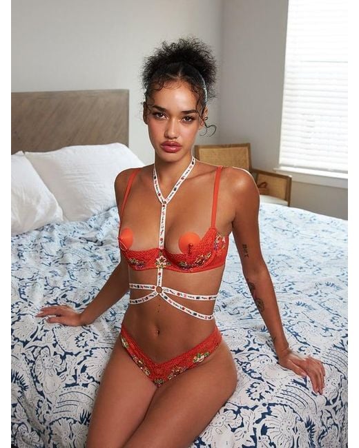 Savage X Multicolor Secret Garden Body Harness (xs-xl)