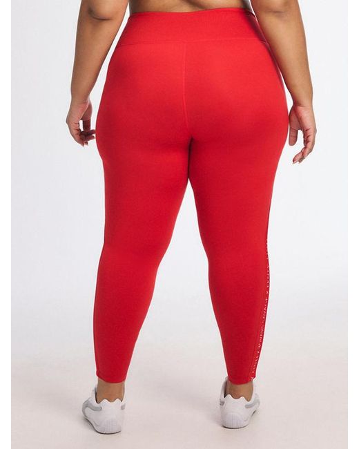 Savage X Red Supple Flex High-waist Side Logo Band Legging