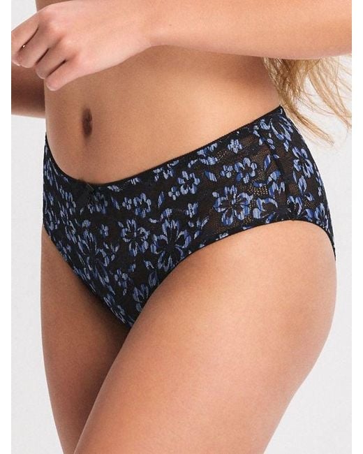 Savage X Blue Deep Sea Lace Hipster Knickers