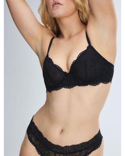 Savage X Black Soft N' Savage Lace Unlined Demi Bra