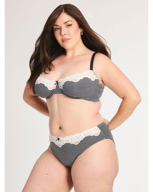Savage X Gray Swirly Girly Unlined Low-cut Balconette Bra