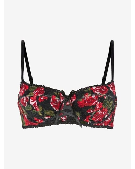 Savage X Black Sinful Rose Printed Lace Balconette Bra
